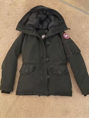 Canada Goose Black Insulated Jacket with Logo Patch